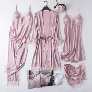5-Piece Padded Luxury Babydoll Nightwear