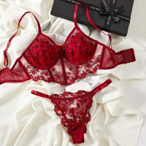 Bloom Embroidered Sheer Lace Bralette Set